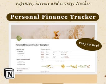 Notion Finance Tracker Template Dark Mode | Notion Budget Tracker ...