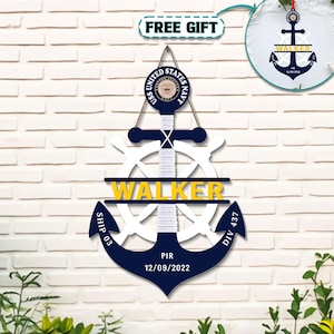 Custom Navy Anchor Wood Sign, PIR Anchor, Wall Decor, Gift For Son, Brother, Unique Gift, Navy Sign, Anchor Sign, Navy Graduation Gift