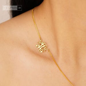 Personalisierte Monogramm-Halskette mit ineinandergreifenden Buchstaben, Anhänger mit individuellem Anfangsbuchstaben, Schmuck mit zwei Buchstaben, Geschenkidee für Paare Bild 7