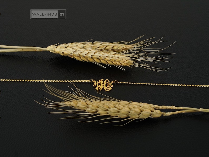 Personalisierte Monogramm-Halskette mit ineinandergreifenden Buchstaben, Anhänger mit individuellem Anfangsbuchstaben, Schmuck mit zwei Buchstaben, Geschenkidee für Paare Bild 1
