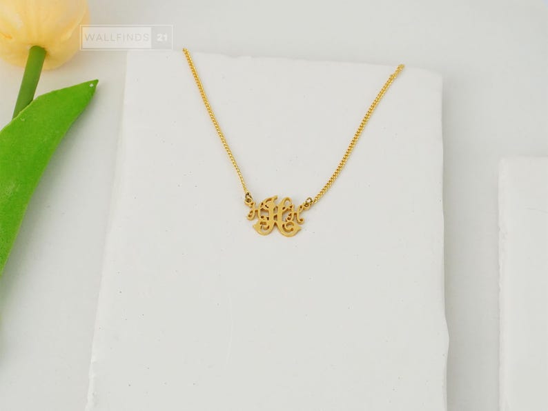 Personalisierte Monogramm-Halskette mit ineinandergreifenden Buchstaben, Anhänger mit individuellem Anfangsbuchstaben, Schmuck mit zwei Buchstaben, Geschenkidee für Paare Bild 20