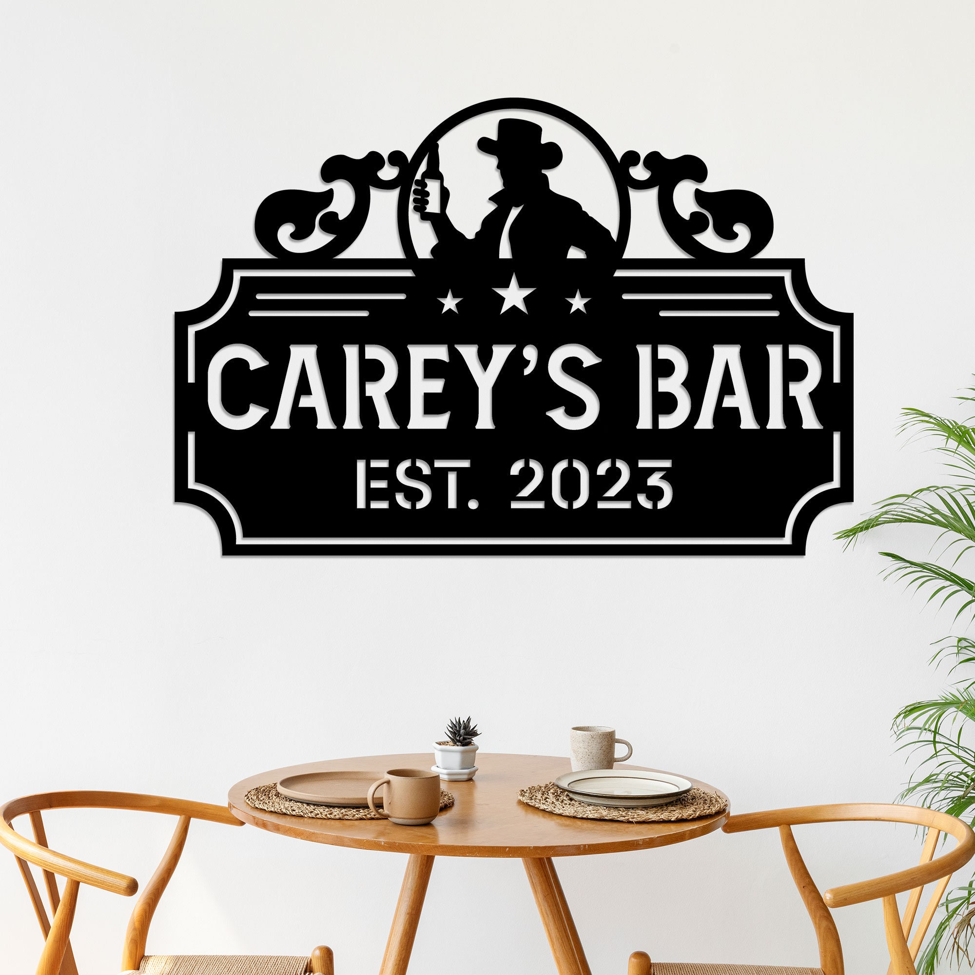 Personalized Bar Metal Sign With LED Lights, Pub Sign, Custom Bar Wall ...