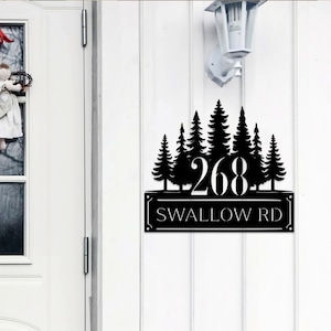 Custom Metal House Number Sign, Personalized Metal Address Sign, Address Wall Art, Metal Monogram Sign, Housewarming Gift, Home Decor