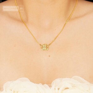 Personalisierte Monogramm-Halskette mit ineinandergreifenden Buchstaben, Anhänger mit individuellem Anfangsbuchstaben, Schmuck mit zwei Buchstaben, Geschenkidee für Paare Bild 13