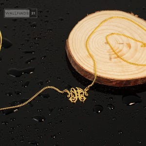 Personalisierte Monogramm-Halskette mit ineinandergreifenden Buchstaben, Anhänger mit individuellem Anfangsbuchstaben, Schmuck mit zwei Buchstaben, Geschenkidee für Paare Bild 17