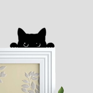 Cat Door Topper, Metal Cat Door Hanger, Black Cat Decor, Over The Door Sign, Cat Metal Sign, Cat Wall Decor, Halloween Home Decor image 5
