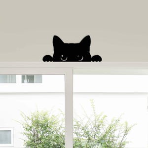 Cat Door Topper, Metal Cat Door Hanger, Black Cat Decor, Over The Door Sign, Cat Metal Sign, Cat Wall Decor, Halloween Home Decor image 4