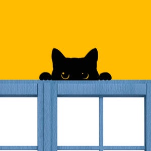 Cat Door Topper, Metal Cat Door Hanger, Black Cat Decor, Over The Door Sign, Cat Metal Sign, Cat Wall Decor, Halloween Home Decor image 6