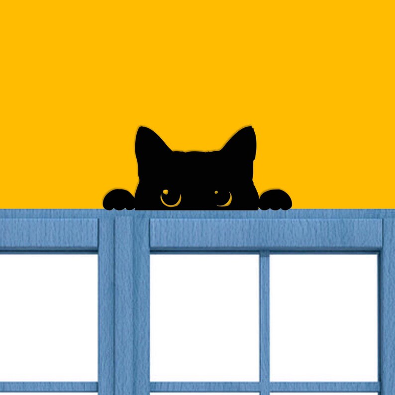 Cat Door Topper, Metal Cat Door Hanger, Black Cat Decor, Over The Door Sign, Cat Metal Sign, Cat Wall Decor, Halloween Home Decor image 6