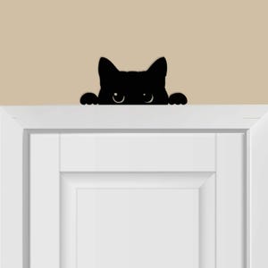 Cat Door Topper, Metal Cat Door Hanger, Black Cat Decor, Over The Door Sign, Cat Metal Sign, Cat Wall Decor, Halloween Home Decor image 7