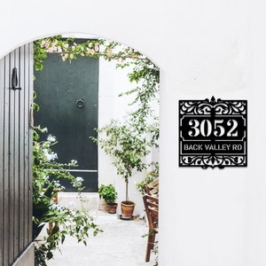 Personalized House Number Metal Sign, Custom Metal Address Sign, Address Wall Art, Modern Address, Address Plaque, Art Decor Address Sign