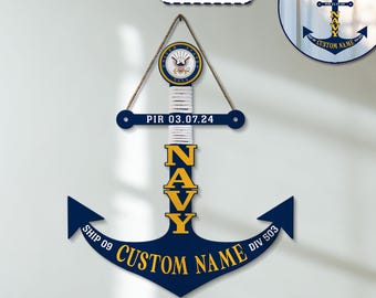 Custom Navy Anchor Wood Sign, PIR Anchor, Wall Decor, Gift For Son, Brother, Unique Gift, Navy Sign, Anchor Sign, Navy Graduation Gift