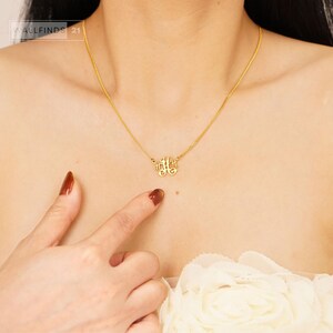 Personalisierte Monogramm-Halskette mit ineinandergreifenden Buchstaben, Anhänger mit individuellem Anfangsbuchstaben, Schmuck mit zwei Buchstaben, Geschenkidee für Paare Bild 12