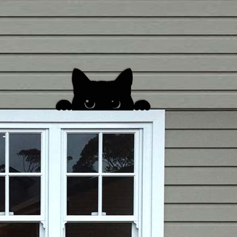 Cat Door Topper, Metal Cat Door Hanger, Black Cat Decor, Over The Door Sign, Cat Metal Sign, Cat Wall Decor, Halloween Home Decor image 8