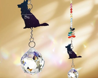 Custom Crystal Suncatcher, German Shepherd Dog Memorial Gift, In Loving Memory, Pet Memorial Gift, Suncatcher, Dog Memorial, Sympathy Gift