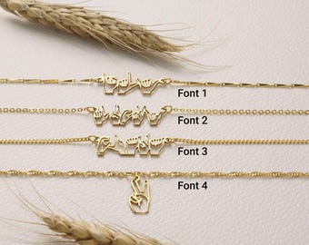 Gebärdensprache Halskette, ASL Halskette, ich liebe dich Zeichen Anhänger, Taube Geschenk, bedeutungsvoller Schmuck, Geschenk für sie, minimalistische Halskette