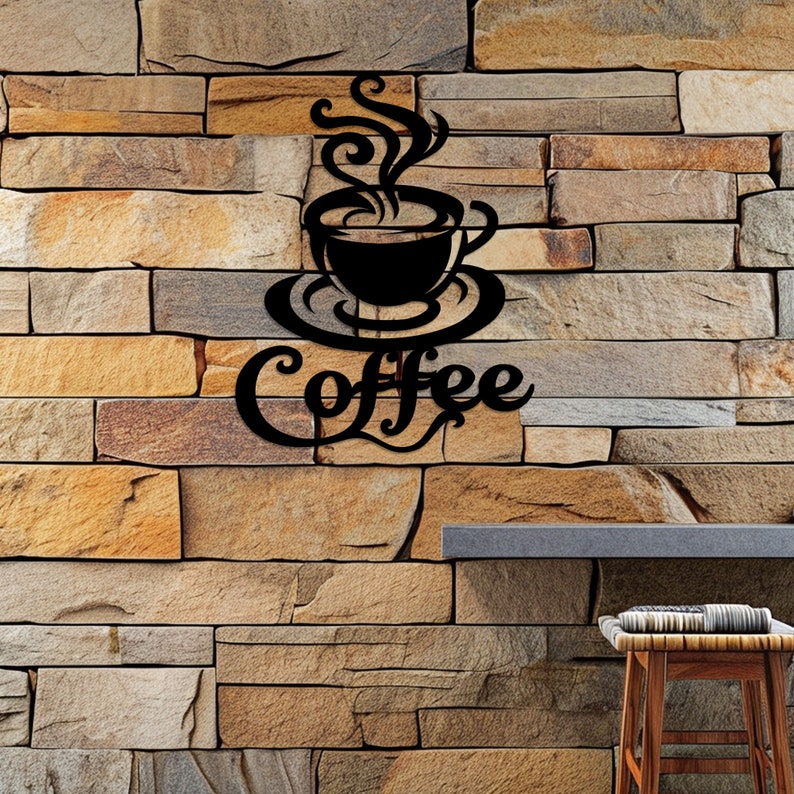 Coffee Metal Sign, Coffee Metal Wall Art, Coffee Bar Decor, Metal Wall