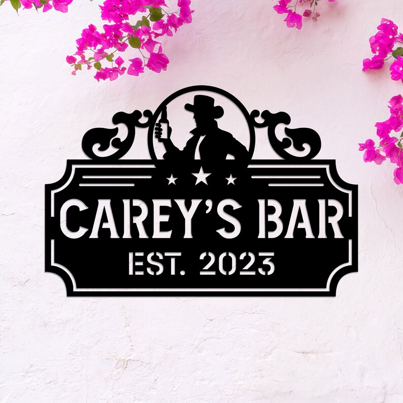 Personalized Bar Metal Sign With LED Lights, Pub Sign, Custom Bar Wall ...