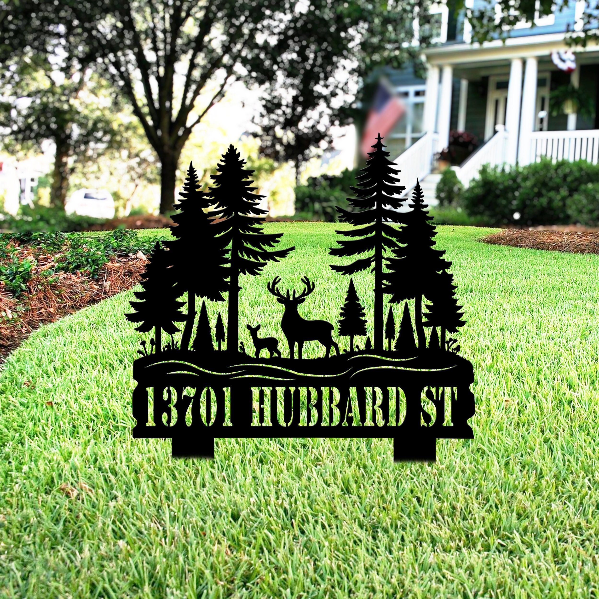 Custom Modern Address Sign, Metal House Number Sign, Metal Address Sign, Stake Address Sign, Outdoor Metal Sign, Garden Art, Garden Decor
