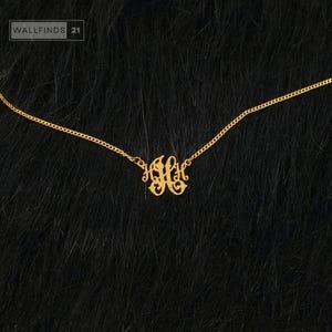 Personalisierte Monogramm-Halskette mit ineinandergreifenden Buchstaben, Anhänger mit individuellem Anfangsbuchstaben, Schmuck mit zwei Buchstaben, Geschenkidee für Paare Bild 19
