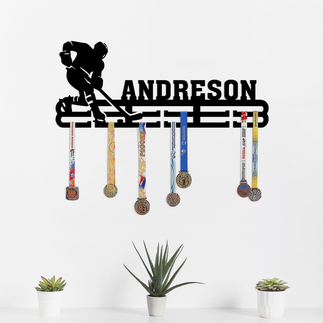 Personalized Medal Key Holder, Custom Hockey Medal Holder, Medal ...