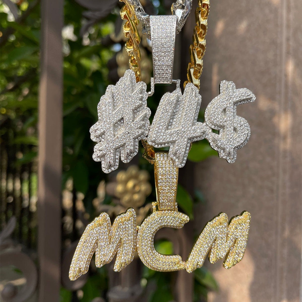 Iced Out Single Plated Nameplate Necklace Scarlett 