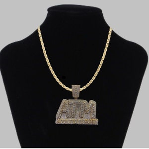 Iced Out Addicted to Money Diamond Covered Necklace , Pendant, Gift for ...