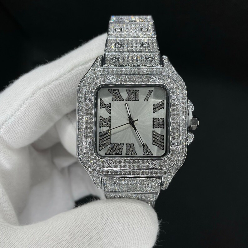 Iced Out Silver Watch for Man & Woman Unisex Watch Silver - Etsy