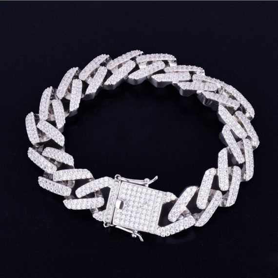 Stainless steel iced out bracelet deals