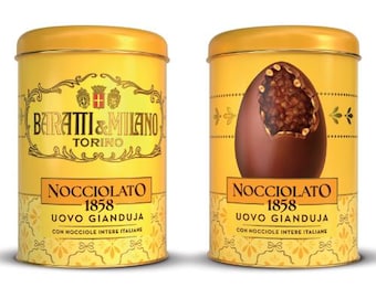 Baratti & Milano Nocciolato 1858 Chocolate Egg in Historical Tin Hazelnut and Gianduja 120g