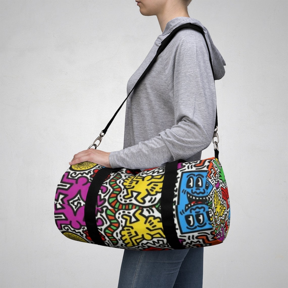 Keith Haring Inspired Duffel Bag Etsy