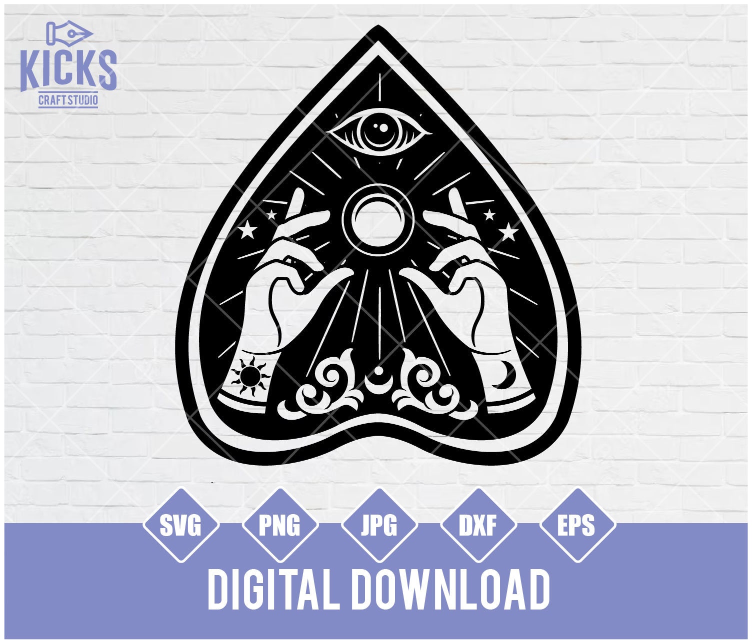 Planchette Cricut Board Evil Eye Svg, Png, Jpeg, Dxf Cut Files for Plotting  Cutting Machines Cricut Silhouette Printable Stickers 