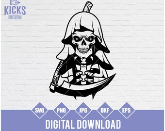 Sensenmann SVG: Halloween Horror T-Shirt Design (Digitaler Download)