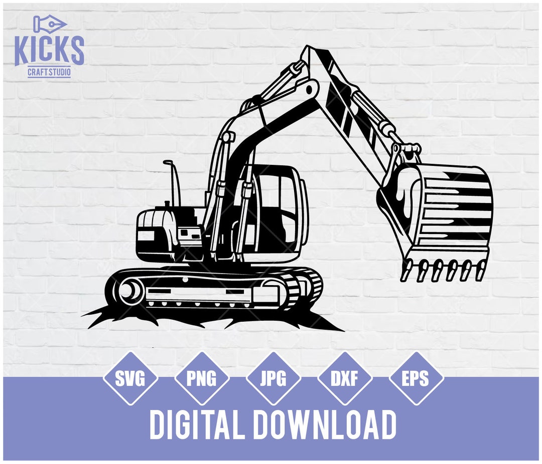 Excavator Svg, Excavator Clipart, Excavator Cutfile, Excavator Png