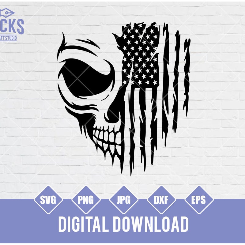 Skull and Flag Dxf File - Etsy