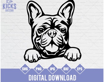 フレンチブルドッグ SVG、PNG、カッティングデジタルファイル