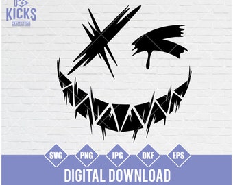 Scary Smile SVG: Evil Grin Slasher Silhouette (Digital Download)