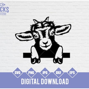 Goat SVG Bundle, Farm Goat svg, Farm Animal svg, Peeking Goat svg, Goat Clipart, Goat Head png, Goat Cutfile,Farm Shirt svg,Peeking Goat png