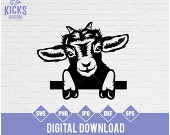 Peeking Goat SVG Bundle: Farm Animal Clipart (Digital Download)