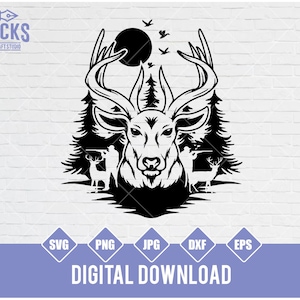 Hunting Deer Svg File, Hunting Svg, Hunting Shirt Svg, Deer Hunter Svg, Outdoor Hunting Svg, Hunting Deer Svg Cut Files for Cricut Dxf Svg