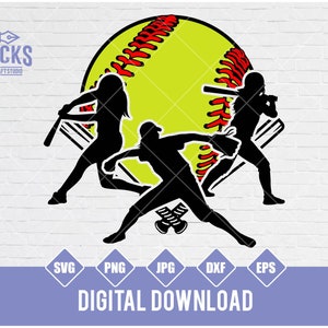 Cena de jogador de softball svg, Arquivo de corte da vida de mãe esportiva, Clipart da vida na bola, Design de camiseta de irmã de jogadora png, Estêncil de time de clube de softball JPEG