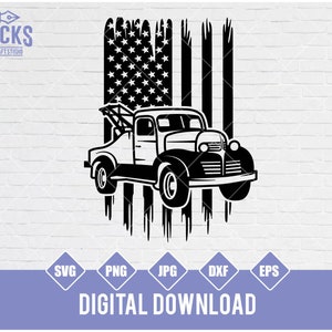 US Tow Truck Svg, Tow Truck Driver Svg, Tow Truck Clipart, Truck Svg, Tow Truck Shirt, Truck Driver Shirt, Cutting Files