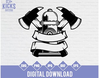 Firefighter Tools SVG Clipart: Fireman Cut File (Digital Download)