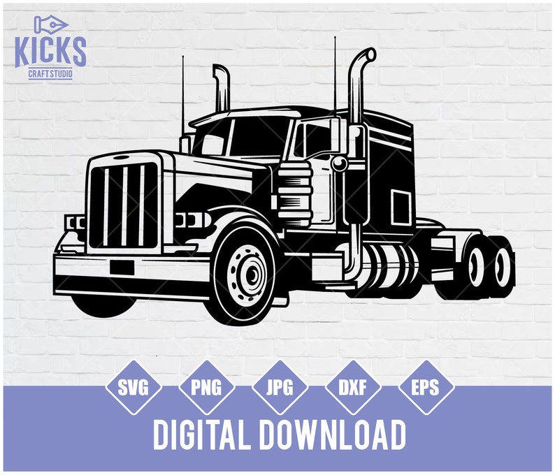Semi Truck Digital Downloads 6, Semi Truck Svg, Truck Svg, Big Truck ...