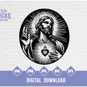 Jesus Christ Svg, Jesus Christ Svg, Jesus Christ Png, Jesus Christ Vector, Christian Svg, Catholic Svg, Religion Svg, Jesus Silhouette, Dxf
