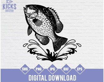 Crappie Fishing SVG: Fish Clipart Vector Cut File (Digital Download)
