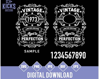 SVG de cumpleaños vintage, diseño envejecido a la perfección (descarga digital)