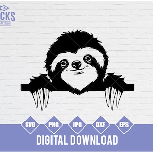 Cute Sloth SVG File, Sloth Clipart, Baby Sloth Svg, Animal Head Svg, Sloth Cut Files, Svg Files for Cricut and Silhouette