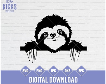Sloth SVG Cut Files, Animal Clipart (Digital Download)