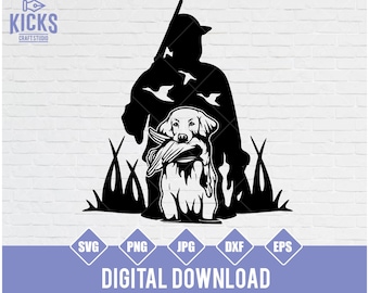 Duck Hunting Dog SVG: Hunting Season Clipart (Digital Download)